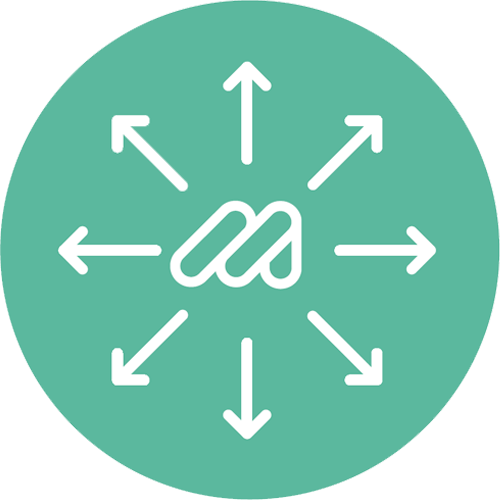 Icon metr Logo and arrows