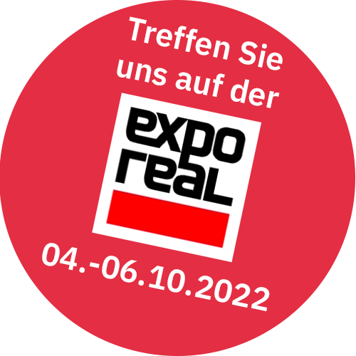 Ein Störer mit dem Logo der Expo Real 2022.